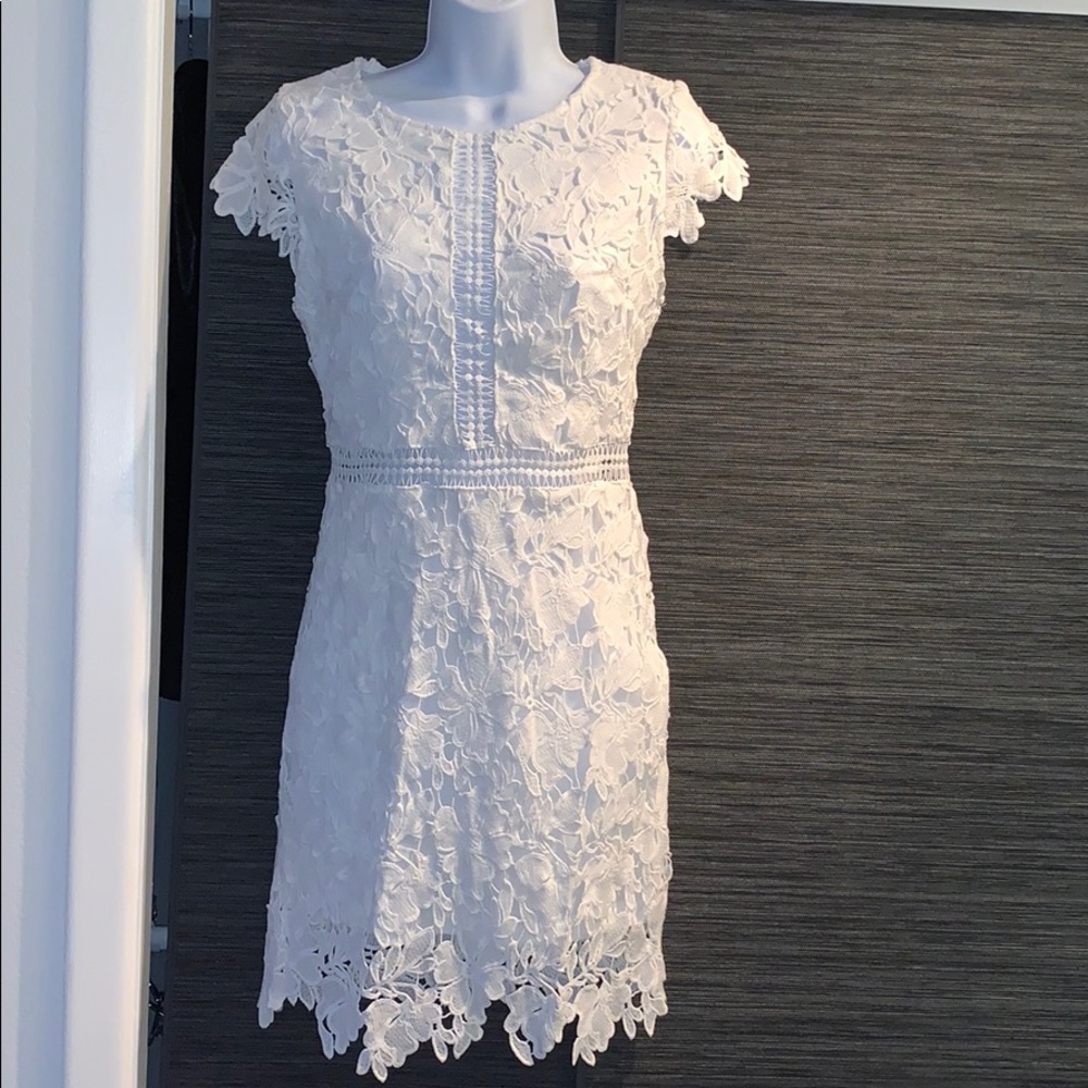 White Floral Crocheted Dress